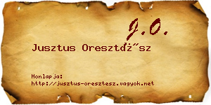 Jusztus Oresztész névjegykártya